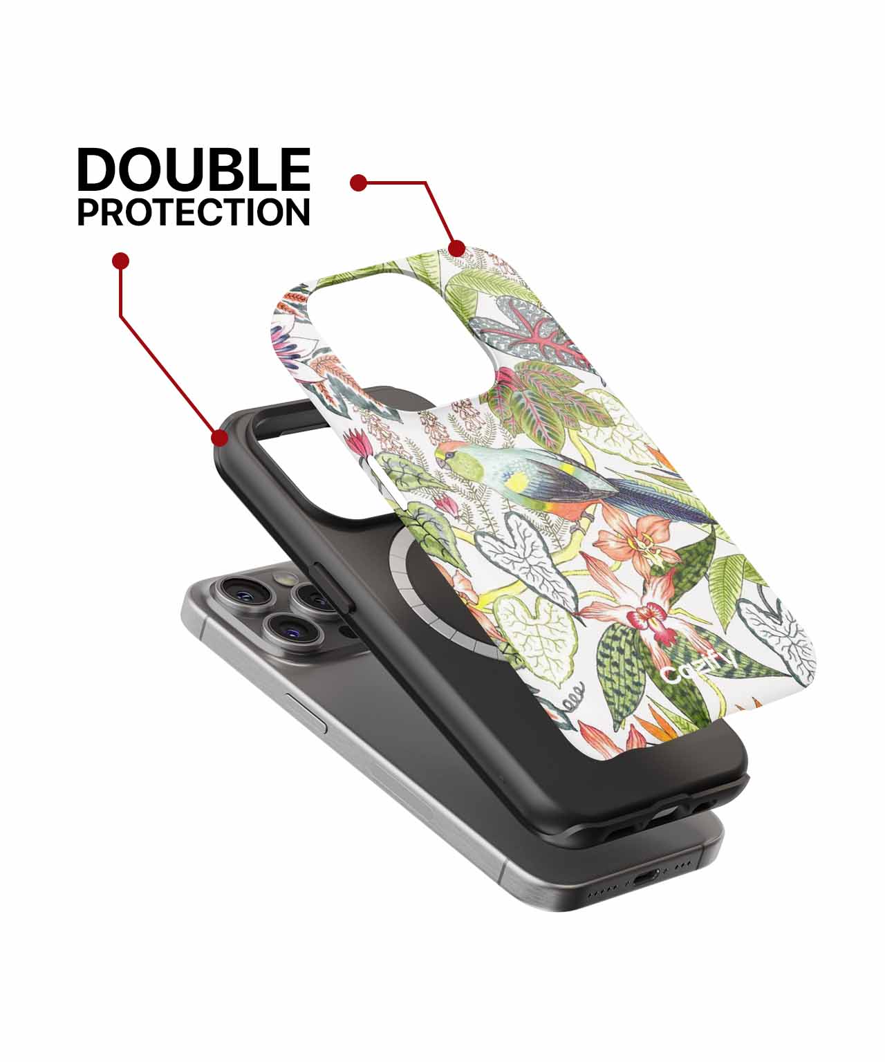 Vibrant Tropical Paradise with Cheeky Bird iPhone case Case Cazify - Delivery Canada