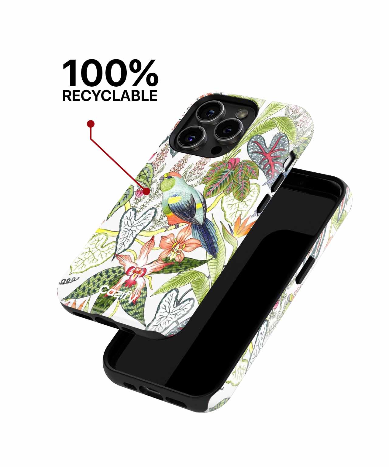 Vibrant Tropical Paradise with Cheeky Bird iPhone case Case Cazify - Delivery Canada