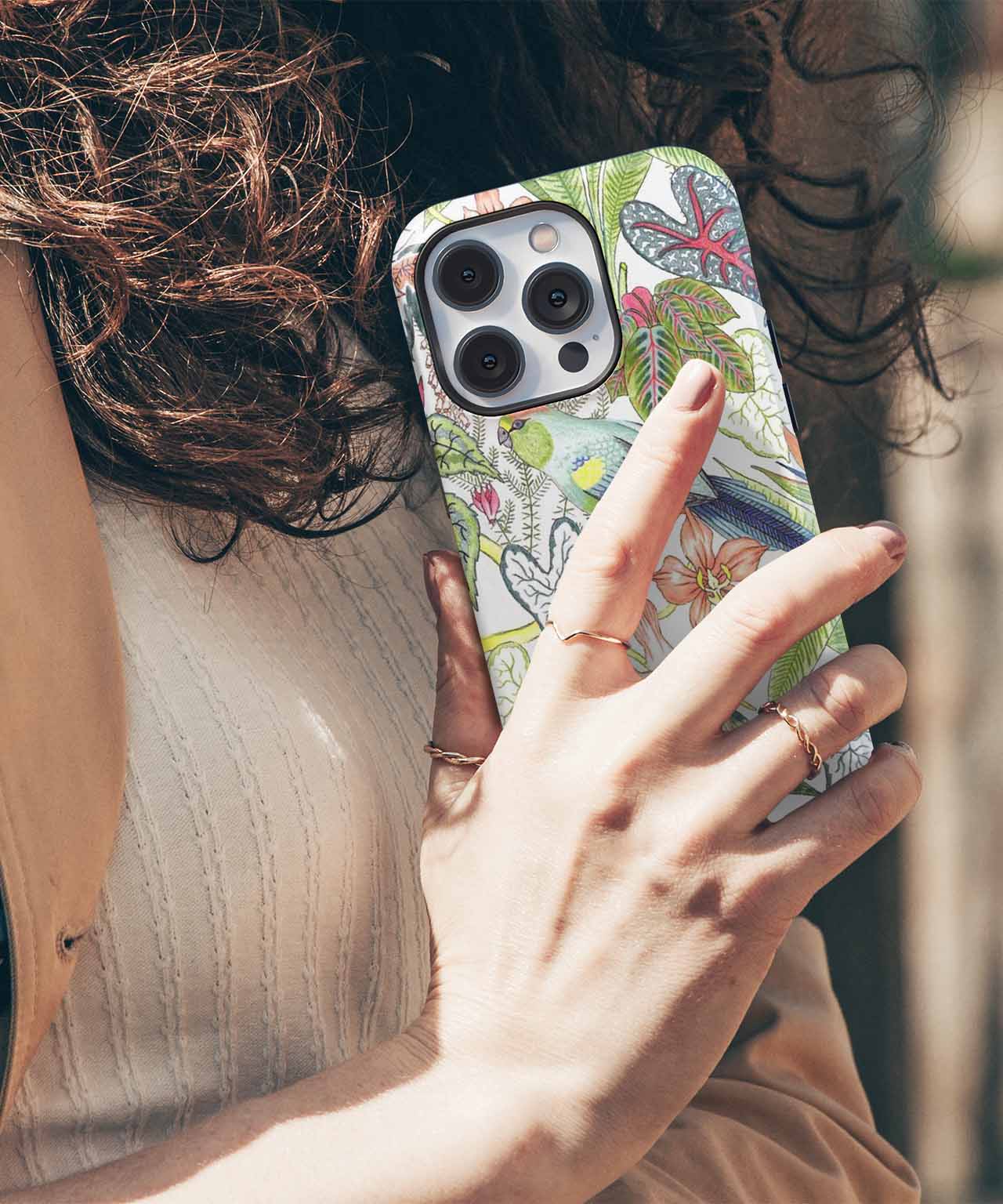 Vibrant Tropical Paradise with Cheeky Bird iPhone case Case Cazify - Delivery Canada