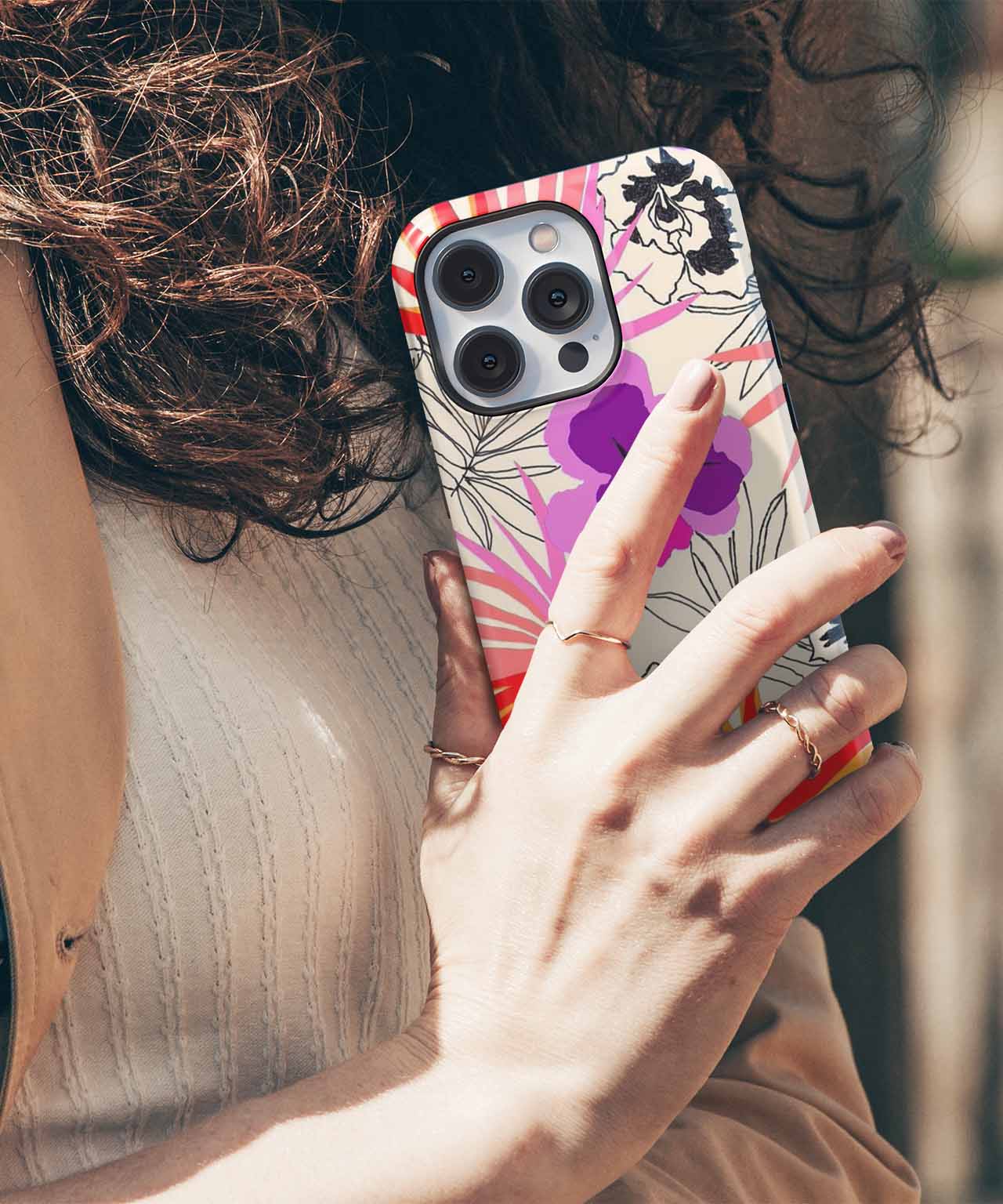 Vibrant tropical paradise with floral fun iPhone case Case Cazify - Delivery Canada
