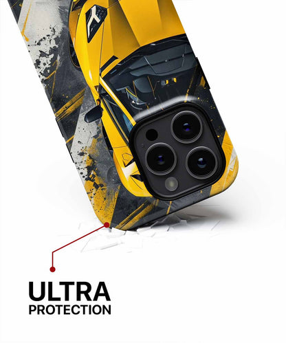 Vibrant Yellow Speed Machine in Action iPhone case Case Cazify - Delivery Canada