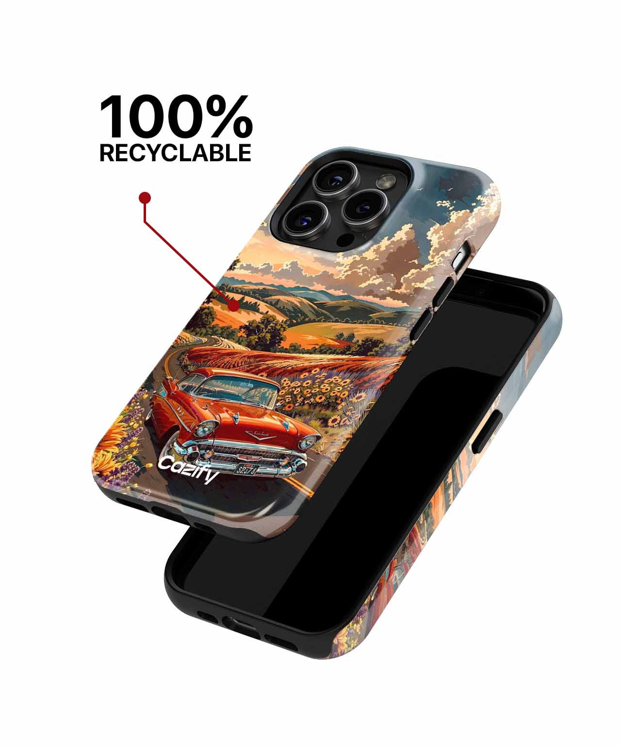 Vintage Roadtrip in a Flower Paradise iPhone case Case Cazify - Delivery Canada