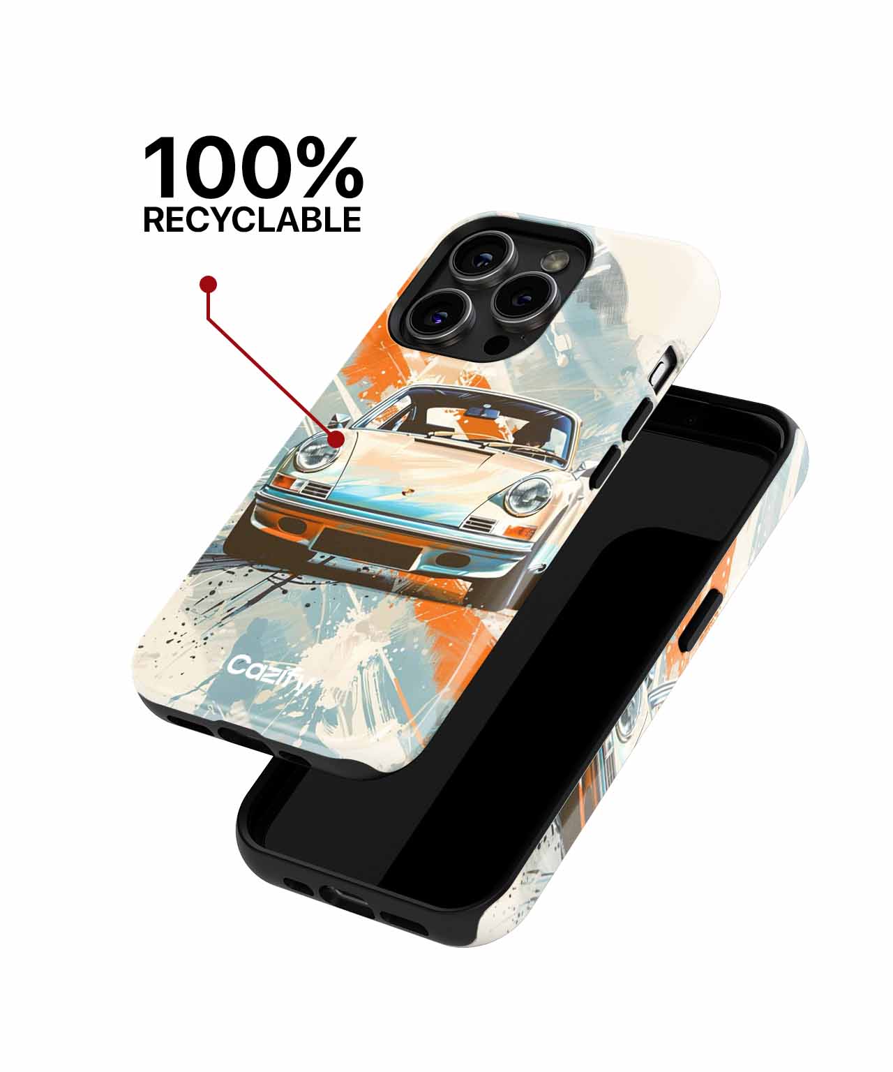 Vintage Speedster in a Colorful Splash iPhone case Case Cazify - Delivery Canada