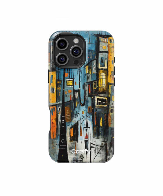 Wacky Cityscape with Quirky Characters iPhone case Case Cazify - Delivery Canada