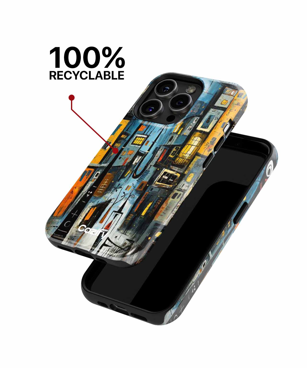 Wacky Cityscape with Quirky Characters iPhone case Case Cazify - Delivery Canada