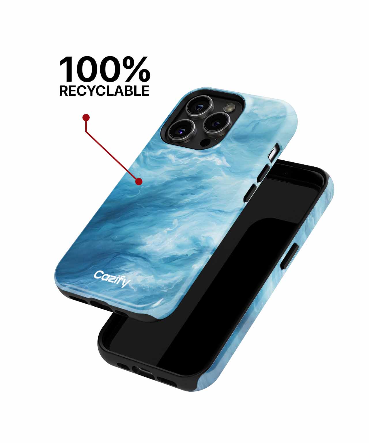 Waves of Aqua Serenity Blue iPhone case Case Cazify - Delivery Canada