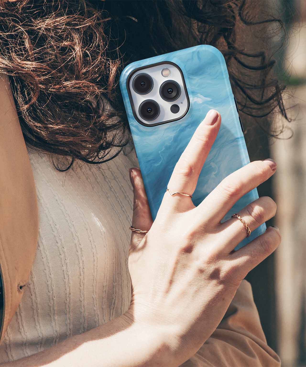 Waves of Aqua Serenity Blue iPhone case Case Cazify - Delivery Canada