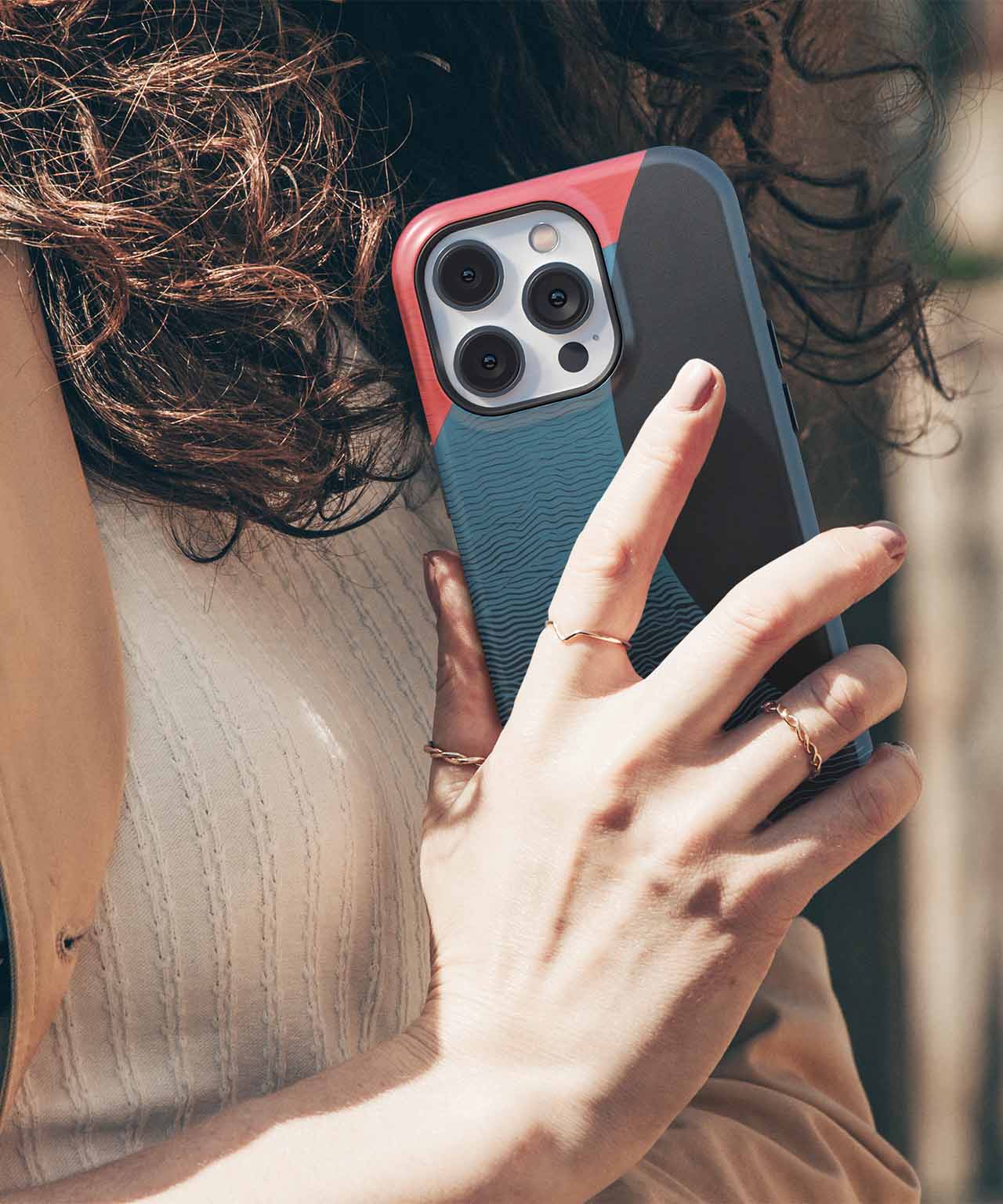 Waves of Colorful Geometric Joy iPhone case Case Cazify - Delivery Canada