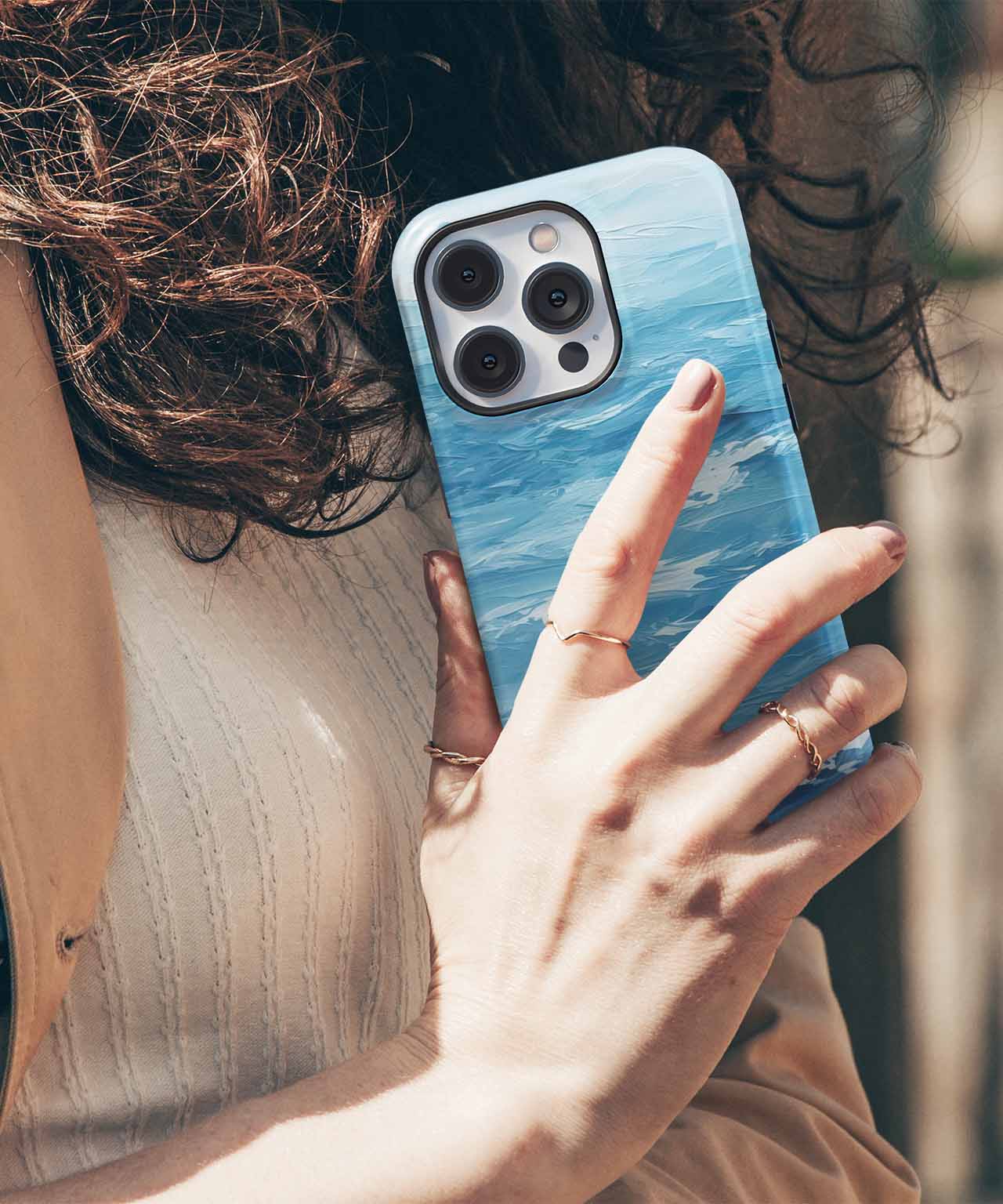 Waves of Laughter in Blue Wonderland iPhone case Case Cazify - Delivery Canada