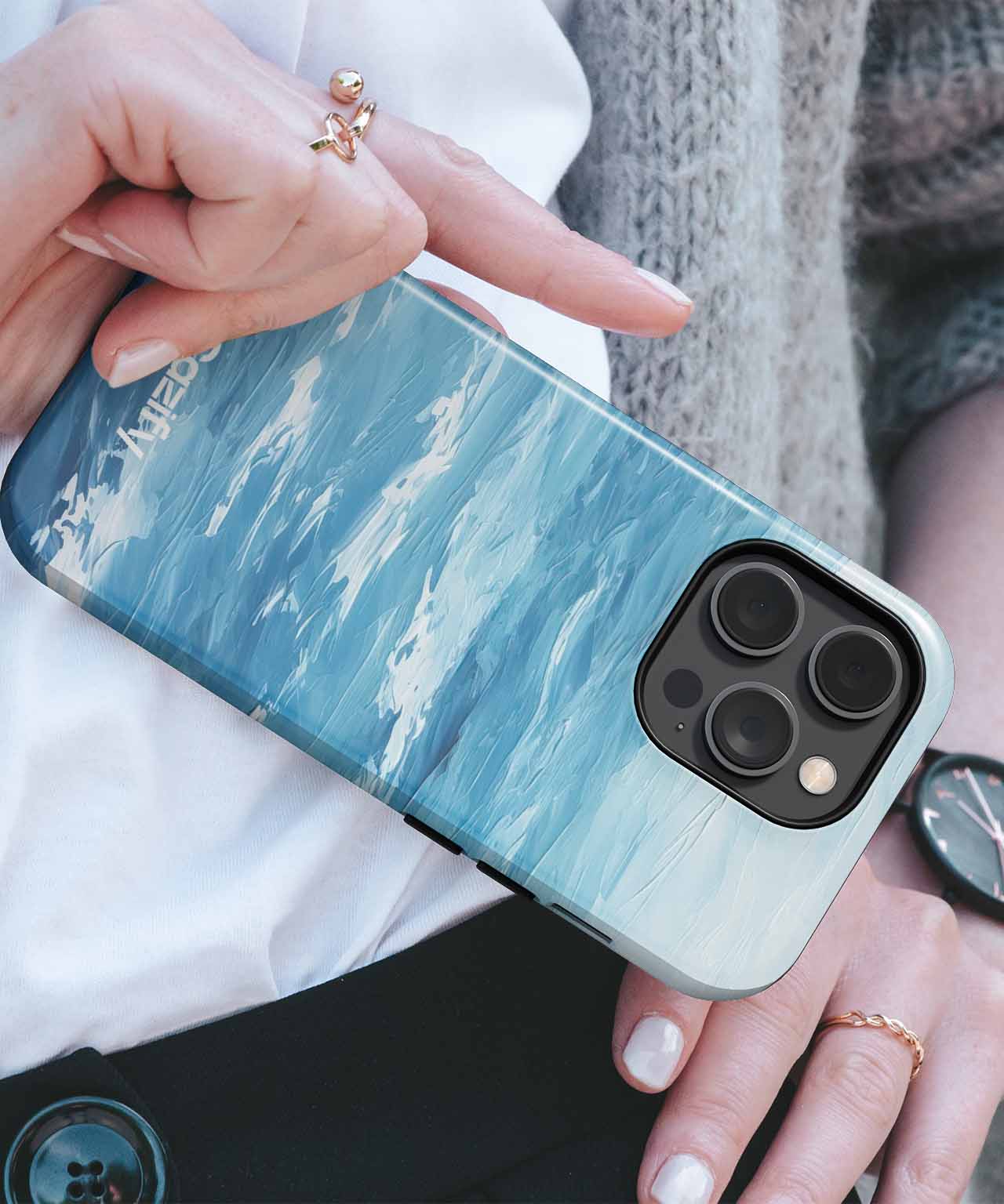 Waves of Laughter in Blue Wonderland iPhone case Case Cazify - Delivery Canada