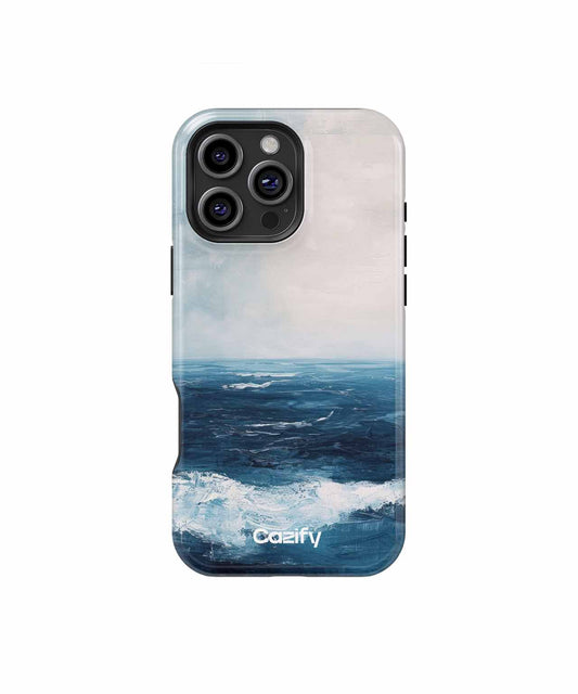 Waves of Serenity on a Cloudy Day iPhone case Case Cazify - Delivery Canada