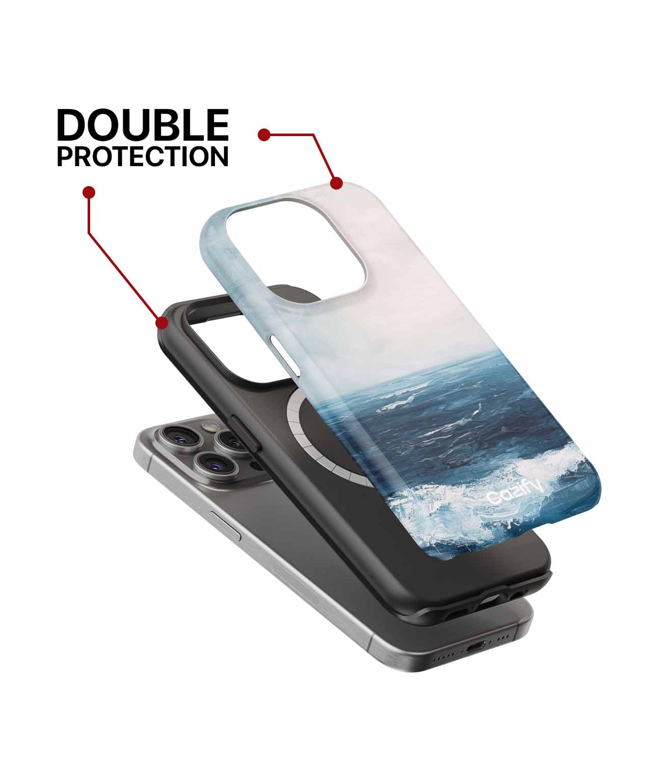 Waves of Serenity on a Cloudy Day iPhone case Case Cazify - Delivery Canada
