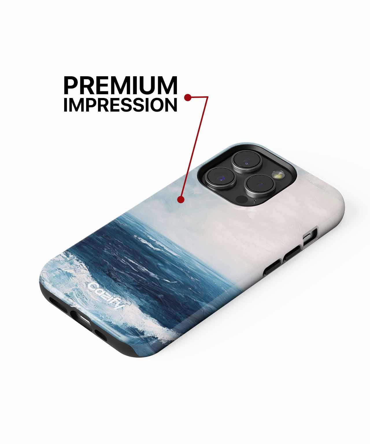 Waves of Serenity on a Cloudy Day iPhone case Case Cazify - Delivery Canada