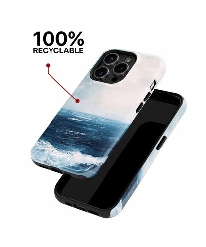 Waves of Serenity on a Cloudy Day iPhone case Case Cazify - Delivery Canada