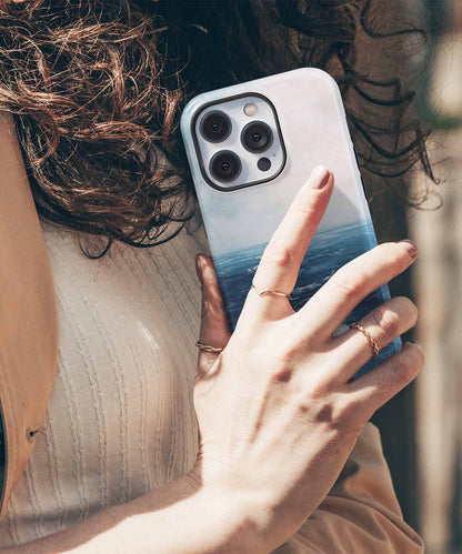 Waves of Serenity on a Cloudy Day iPhone case Case Cazify - Delivery Canada