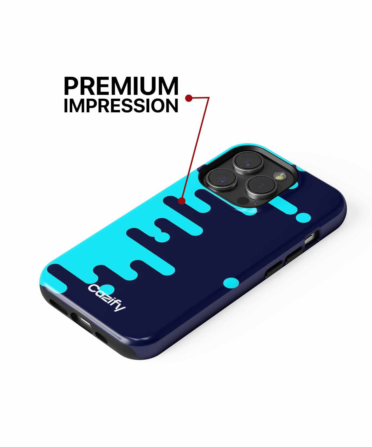 Wavy Blue and Black Fun Design iPhone case Case Cazify - Delivery Canada