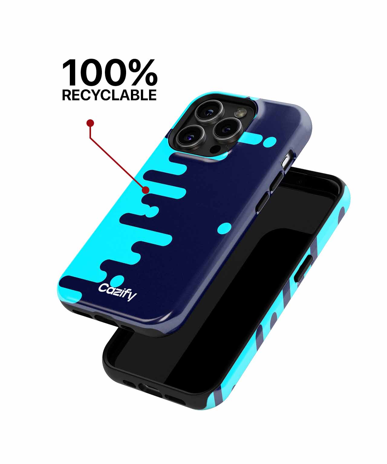 Wavy Blue and Black Fun Design iPhone case Case Cazify - Delivery Canada