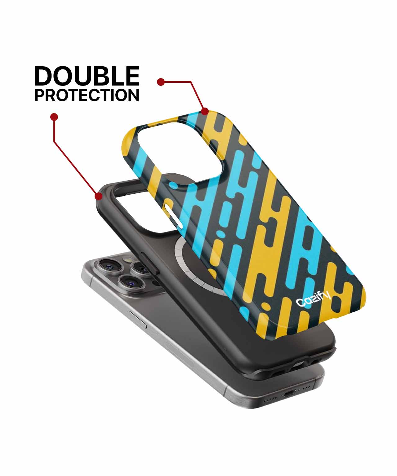 Wavy Blue and Yellow Fun Vibes iPhone case Case Cazify - Delivery Canada