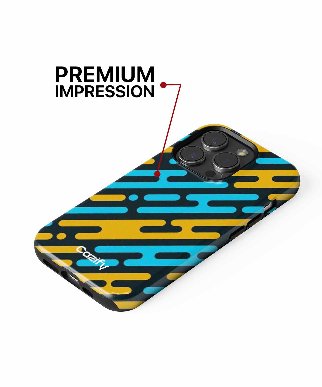 Wavy Blue and Yellow Fun Vibes iPhone case Case Cazify - Delivery Canada