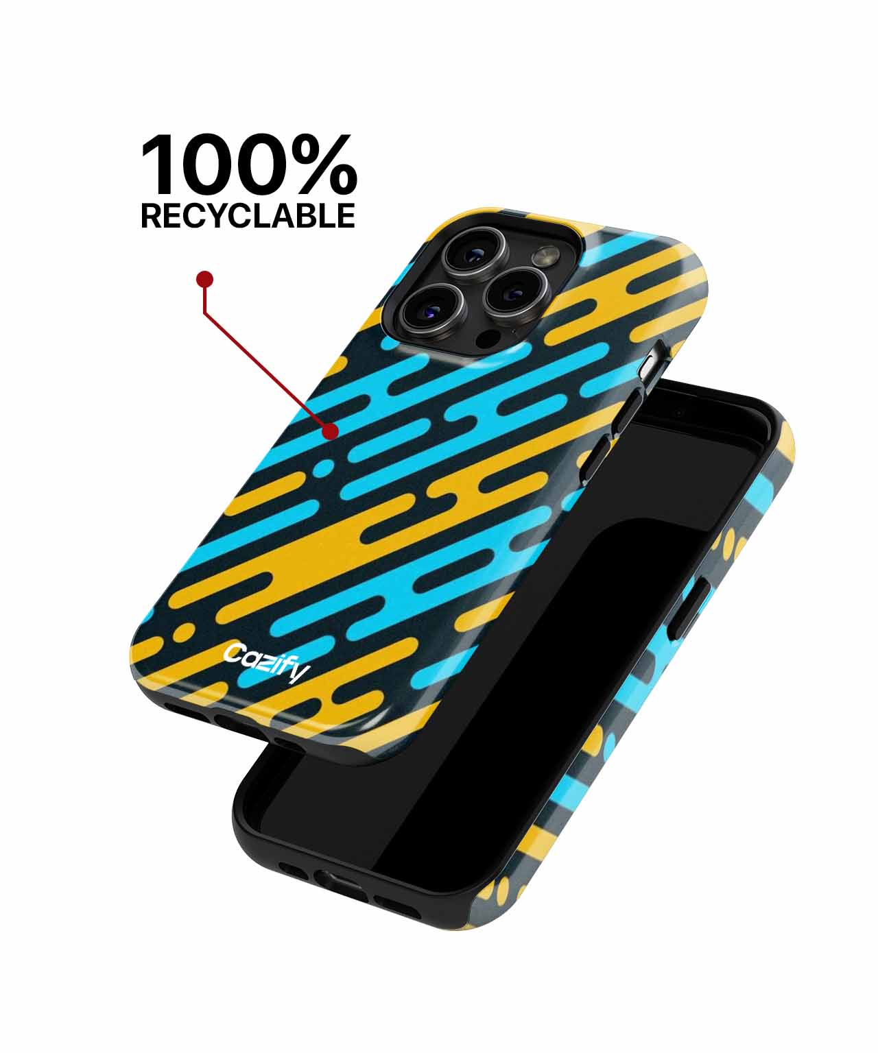 Wavy Blue and Yellow Fun Vibes iPhone case Case Cazify - Delivery Canada