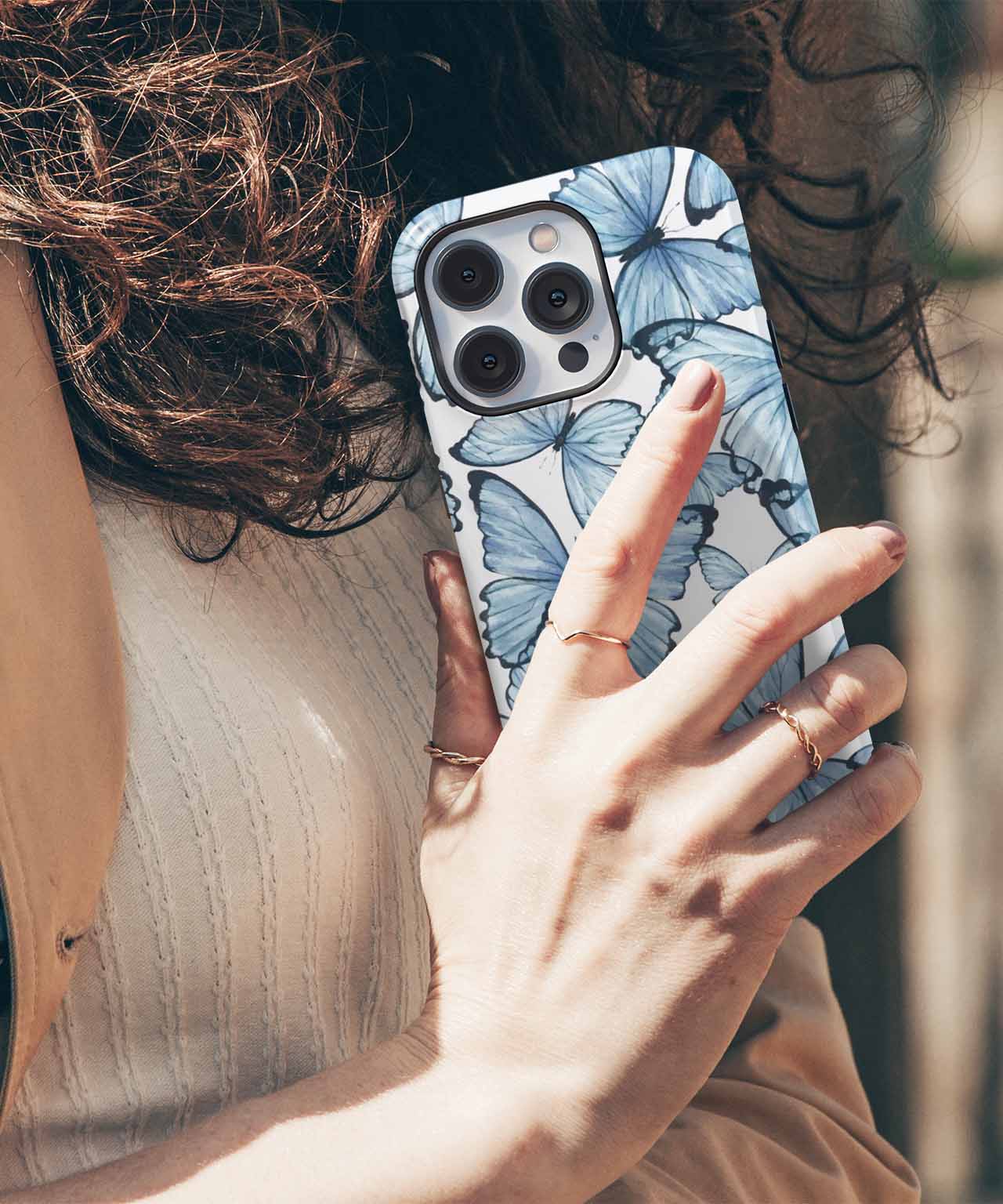 Whimsical Blue Butterflies Dancing in Flight iPhone case Case Cazify - Delivery Canada