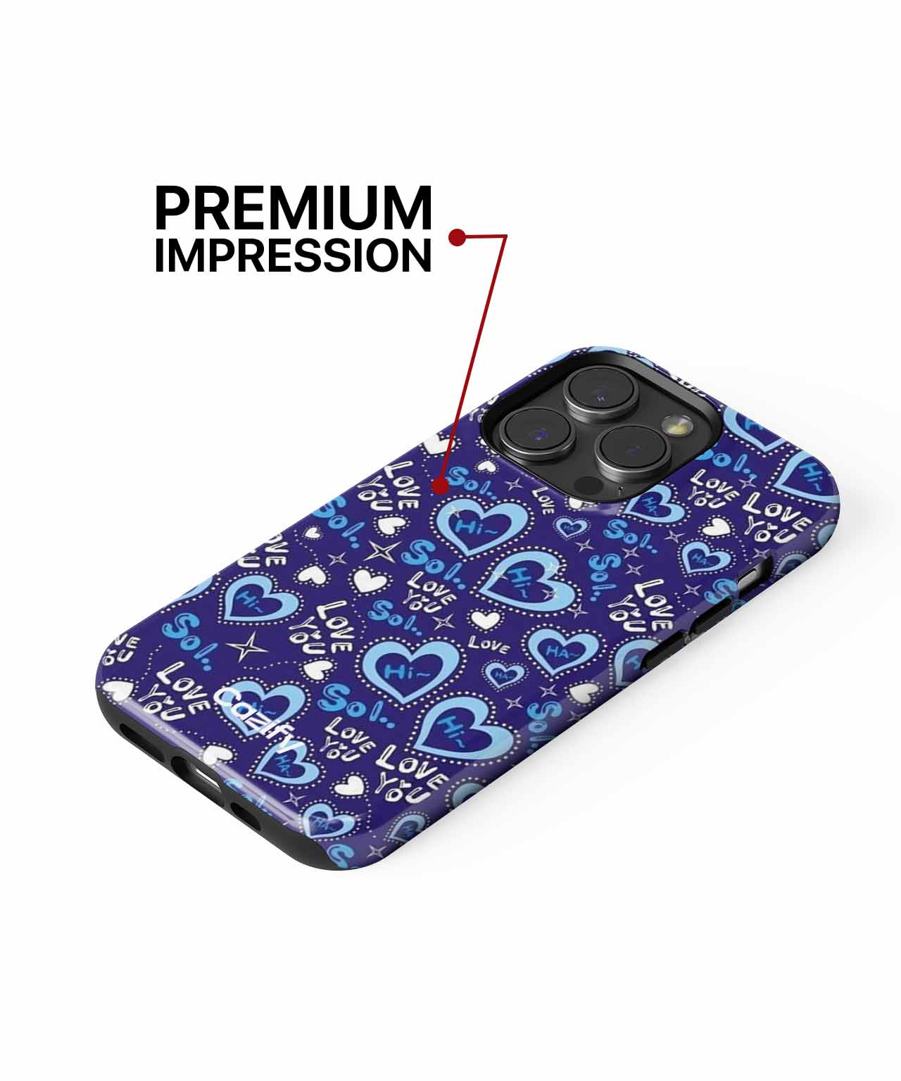 Whimsical Blue Hearts Overflowing with Love iPhone case Case Cazify - Delivery Canada