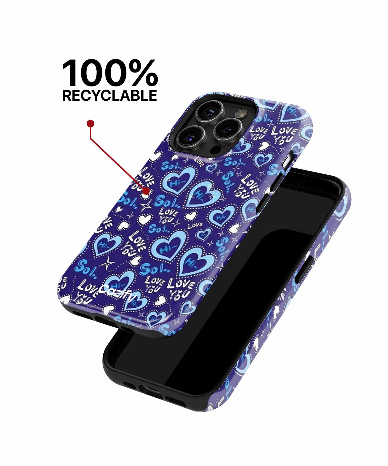 Whimsical Blue Hearts Overflowing with Love iPhone case Case Cazify - Delivery Canada