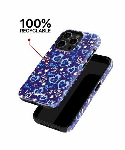Whimsical Blue Hearts Overflowing with Love iPhone case Case Cazify - Delivery Canada