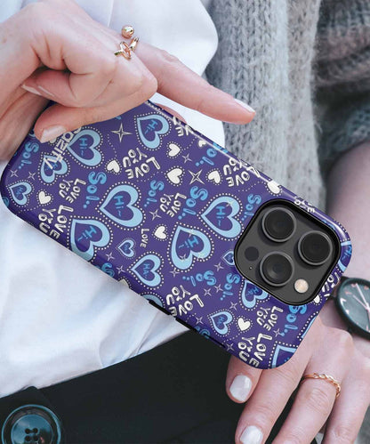 Whimsical Blue Hearts Overflowing with Love iPhone case Case Cazify - Delivery Canada