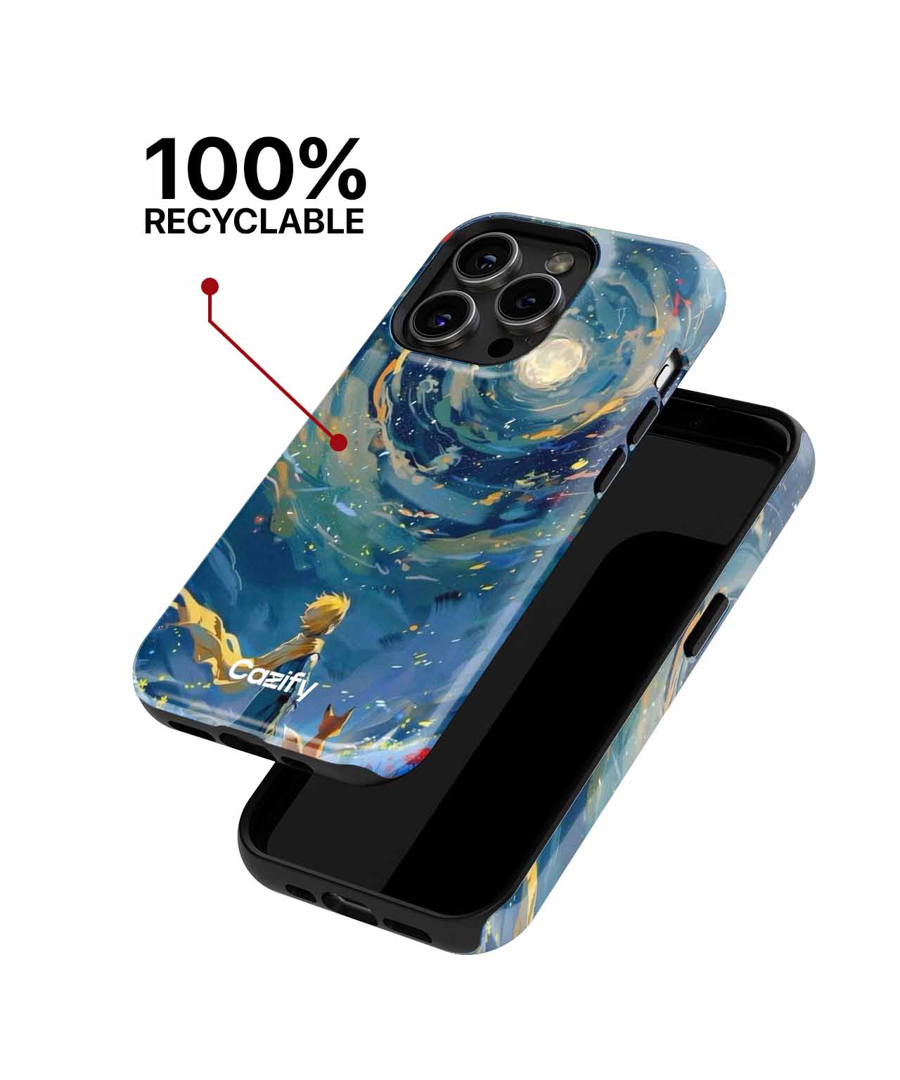 Whimsical Boy with Fox Under Stardust iPhone case Case Cazify - Delivery Canada