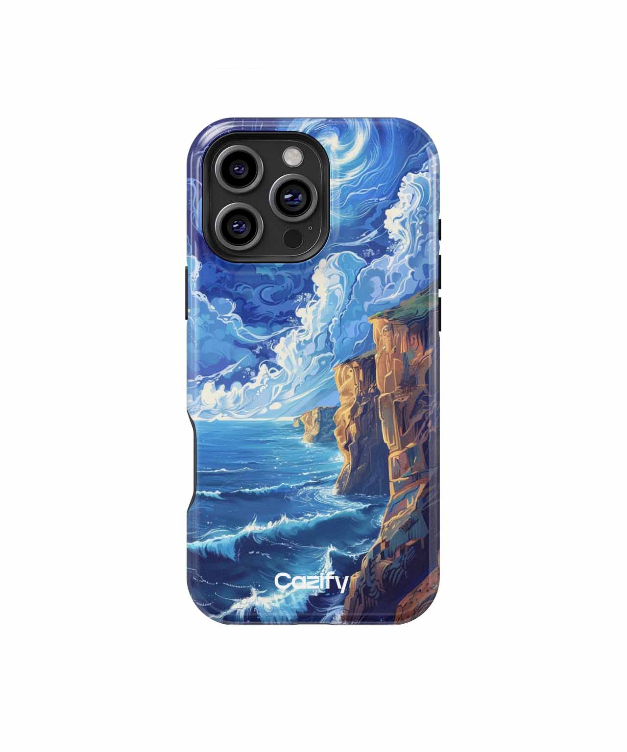 Whimsical Ocean View with Twirling Clouds iPhone case Case Cazify - Delivery Canada