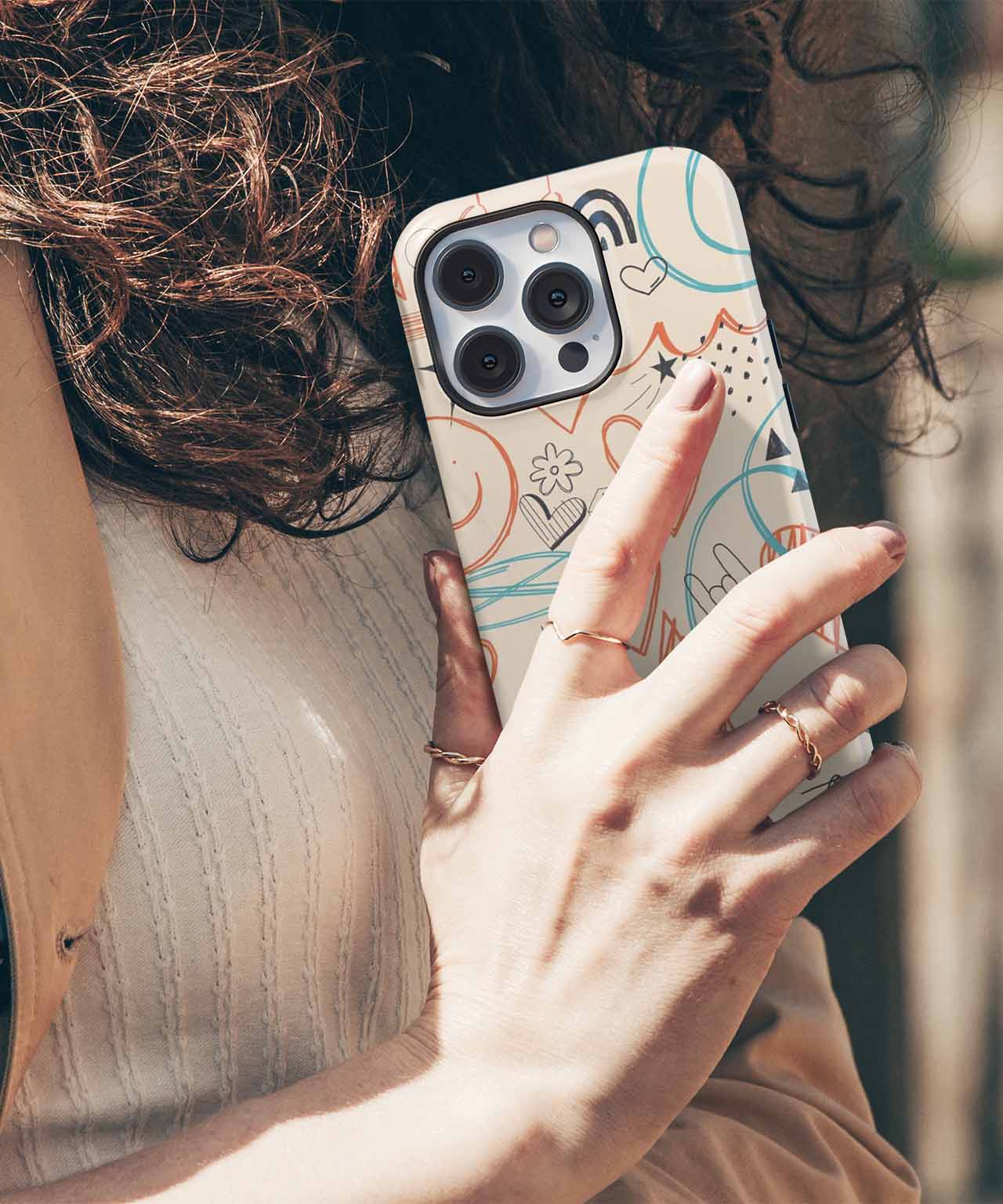 Whimsical Scribbles of Joyful Shapes iPhone case Case Cazify - Delivery Canada