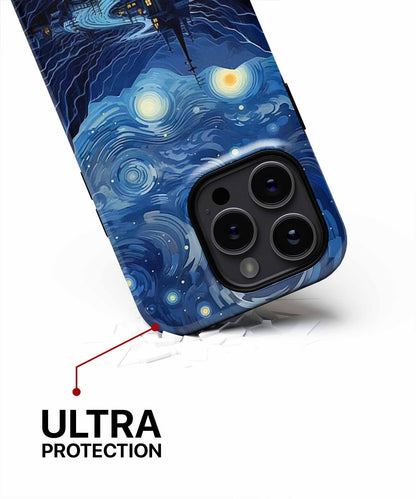Whimsical starry night village scene iPhone case Case Cazify - Delivery Canada
