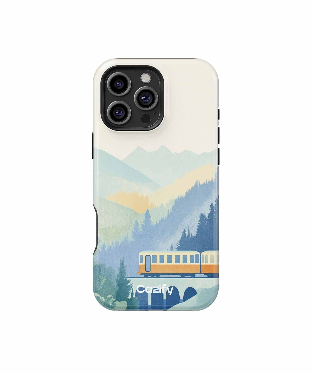 Whimsical Train Journey Through Mountains iPhone case Case Cazify - Delivery Canada