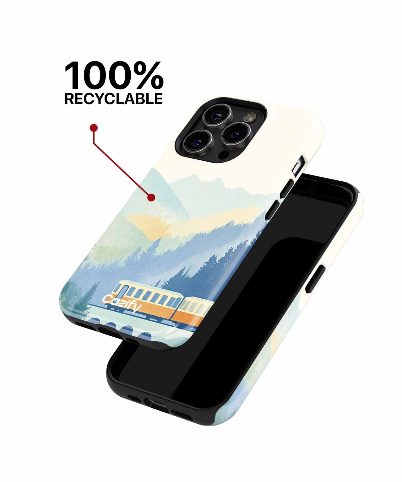 Whimsical Train Journey Through Mountains iPhone case Case Cazify - Delivery Canada