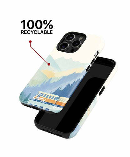 Whimsical Train Journey Through Mountains iPhone case Case Cazify - Delivery Canada