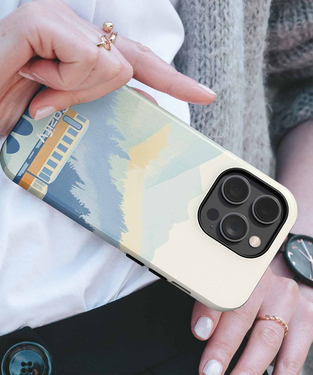 Whimsical Train Journey Through Mountains iPhone case Case Cazify - Delivery Canada