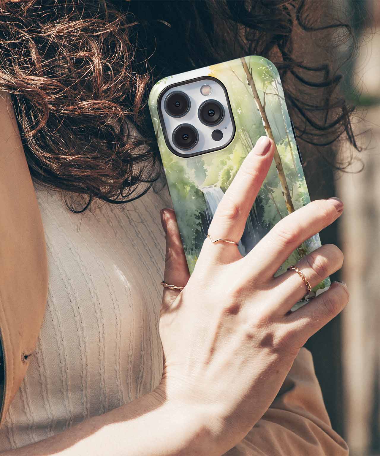 Whimsical Waterfall Adventure in Nature iPhone case Case Cazify - Delivery Canada