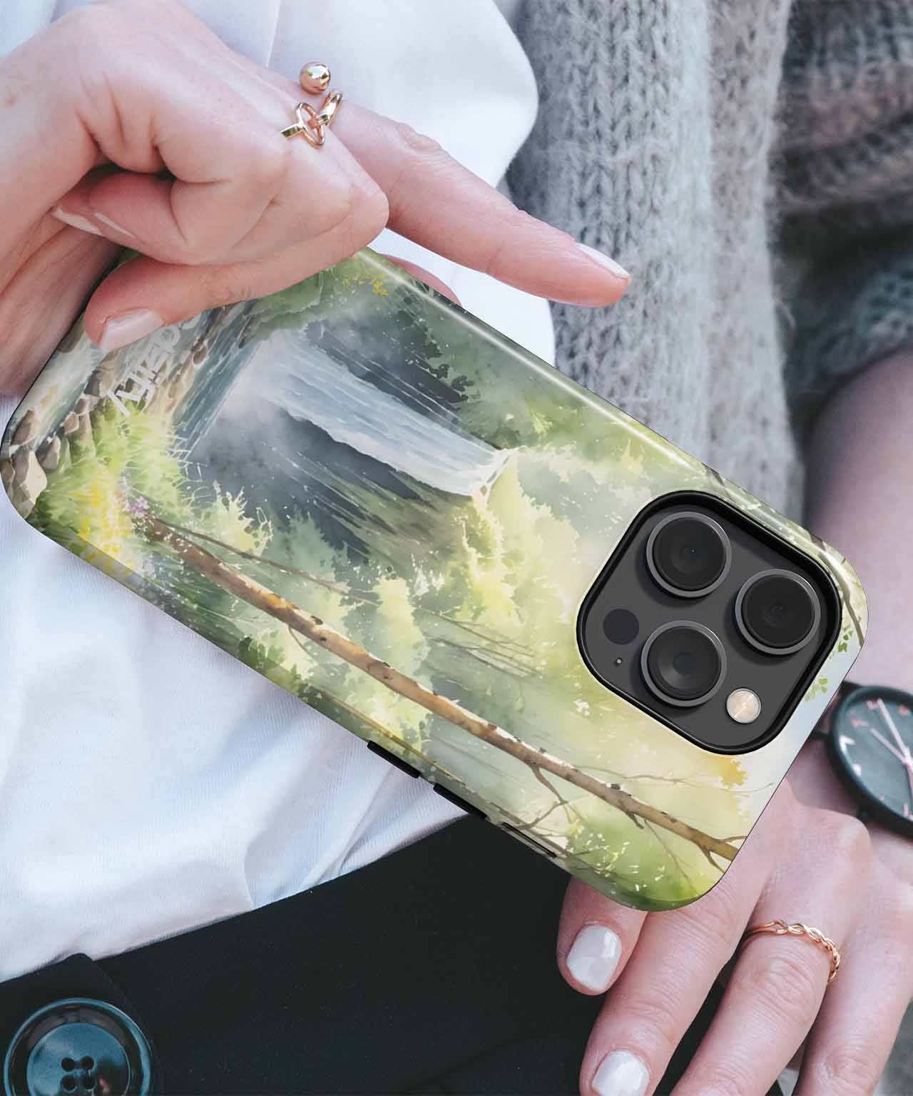 Whimsical Waterfall Adventure in Nature iPhone case Case Cazify - Delivery Canada
