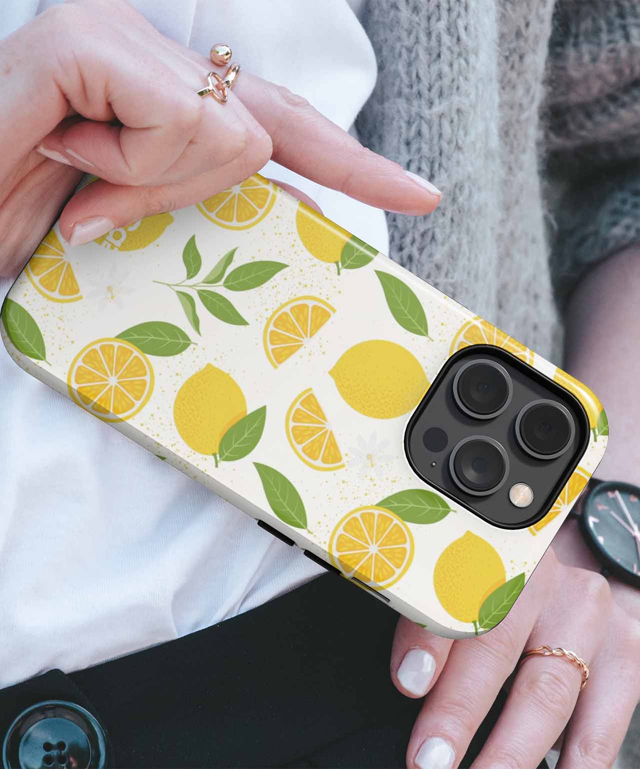 Zesty Lemon Delightful Patterns iPhone case Case Cazify - Delivery Canada